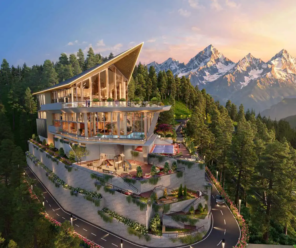 Grand Clubhouse aerial rendition, The Ridge Mashobra