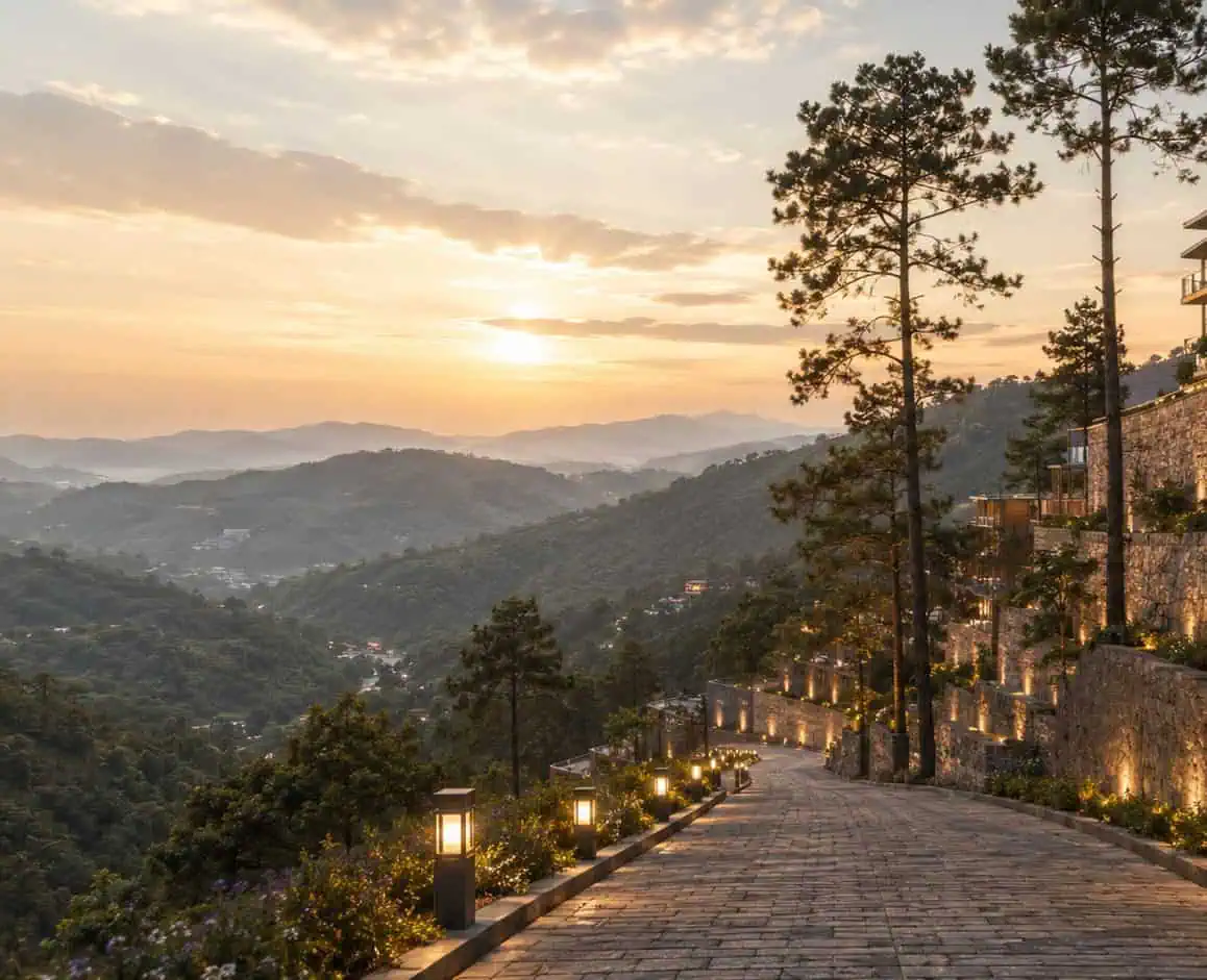 Barog Kasauli Sunset Valley View Actual Site Photo Harisons Homes