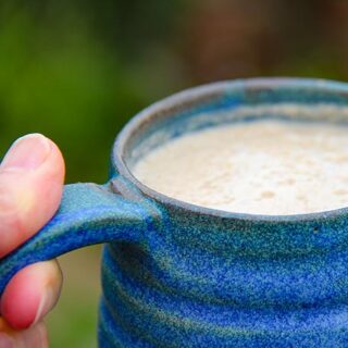 lions mane mushroom drink in a mug