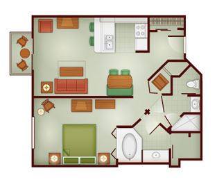 1 Bedroom Layout