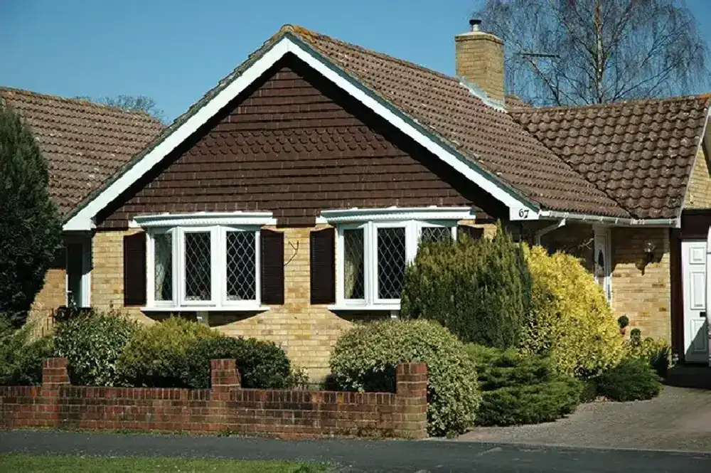 white framed bay window