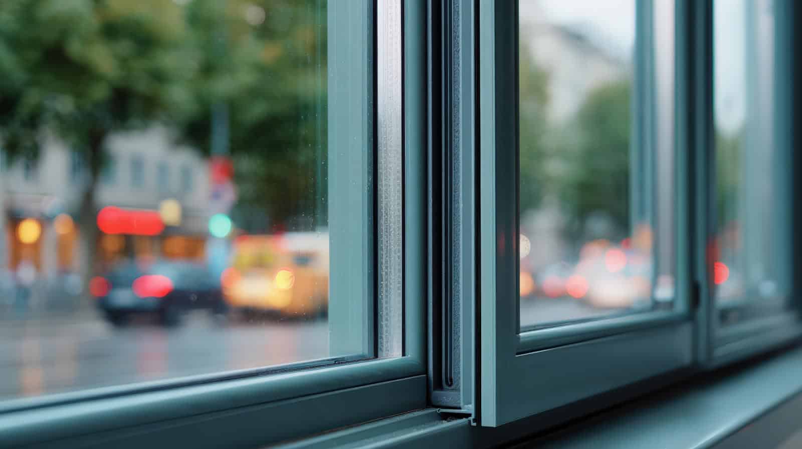 Close shot of a triple pane soundproof window