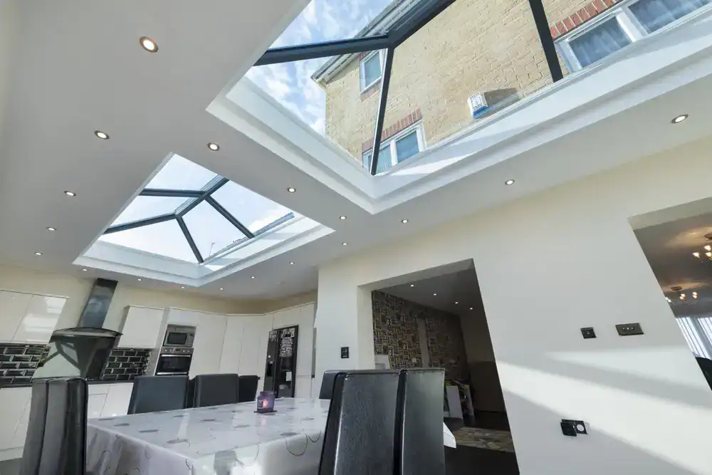 glass roof at conservatory