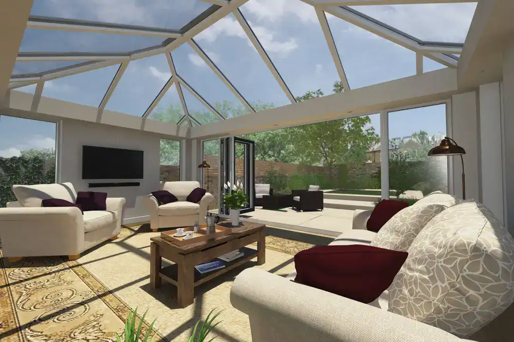 glass roof at conservatory