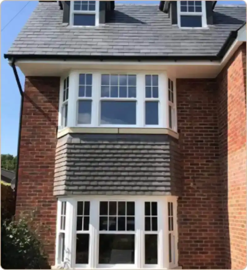 white framed sliding window