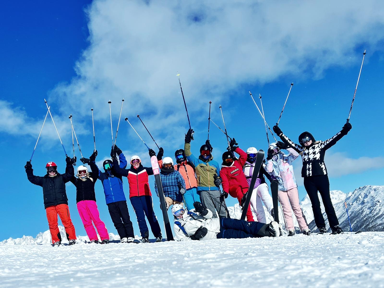 Corporate Skiing Events with clients on the mountain in Italy