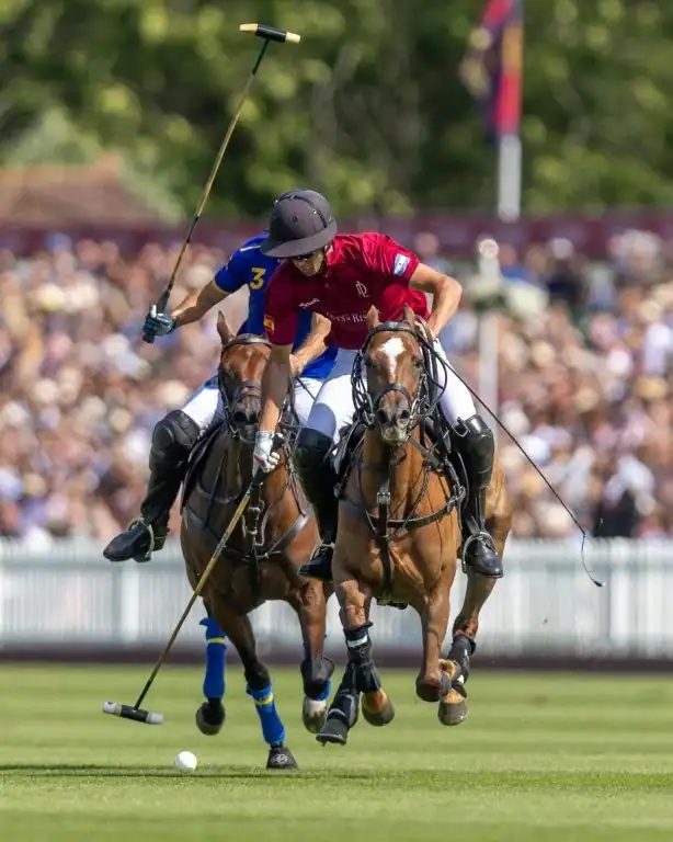 Queens Cup Final action at Guards Polo Club