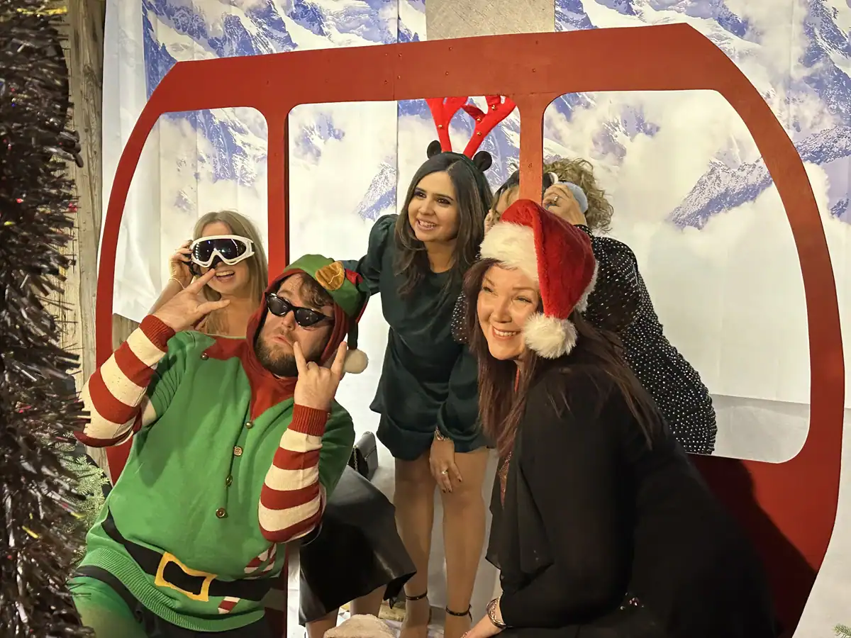 christmas fun posing for photos