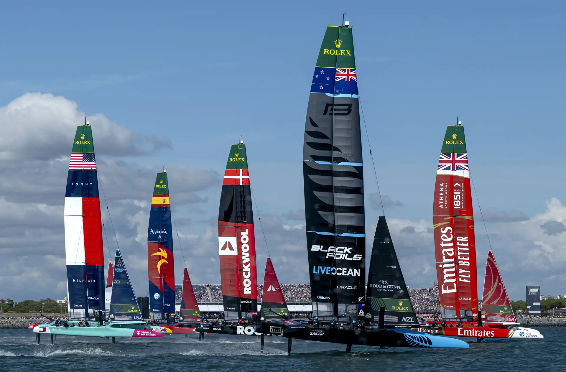 SailGP racing off Southsea in Portsmouth for the UK leg in the series