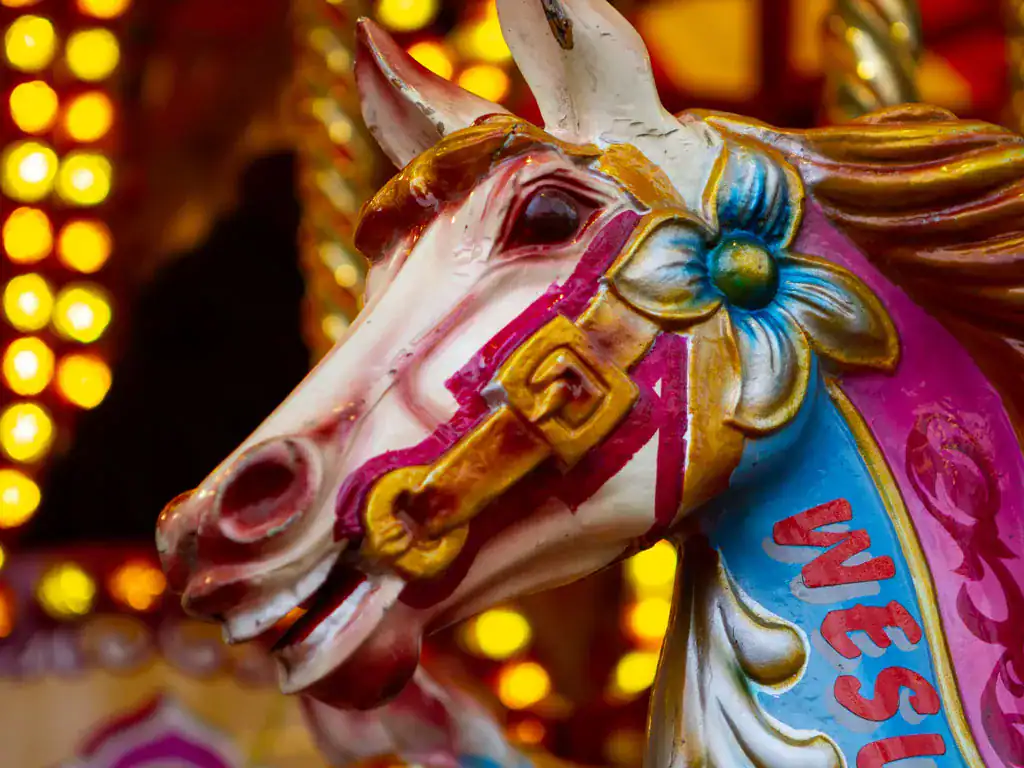 Carousel horse at the family fun Christmas event for 7000 guests