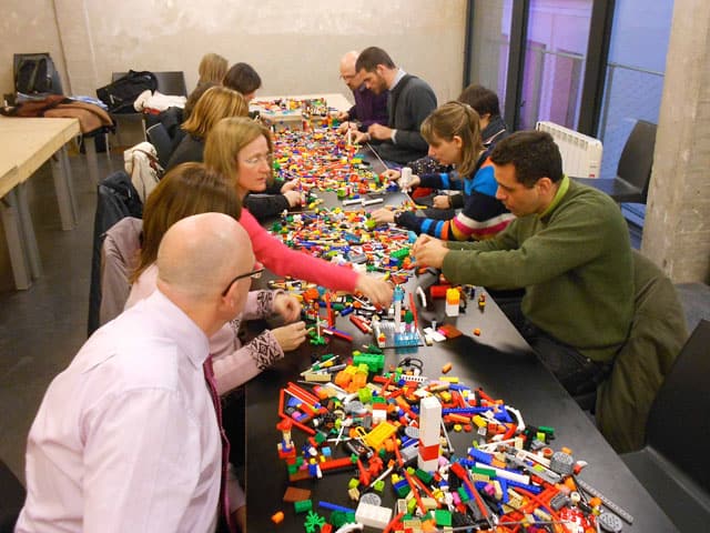 clients constructing lego for their animation filming&nbsp;