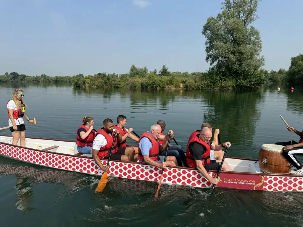 dragon boat racing on the lake