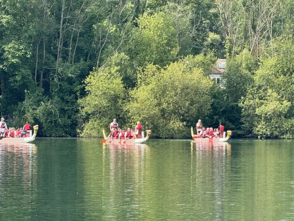 dragon boat racing on the lake