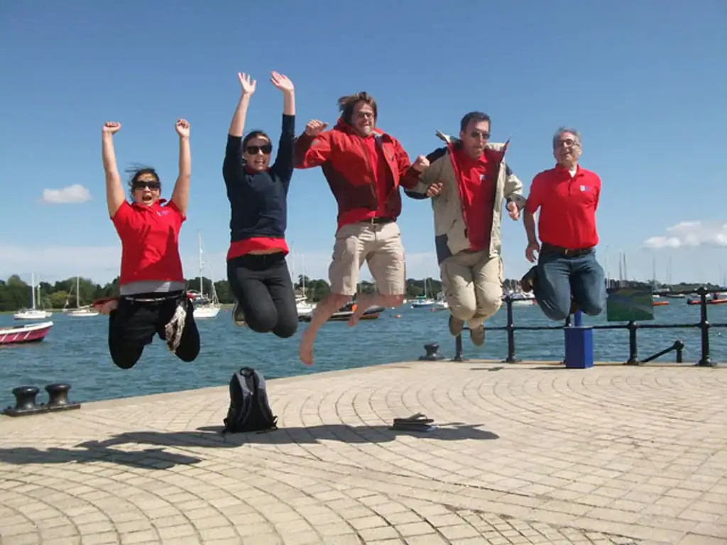 clients jumping for joy at an event&nbsp;