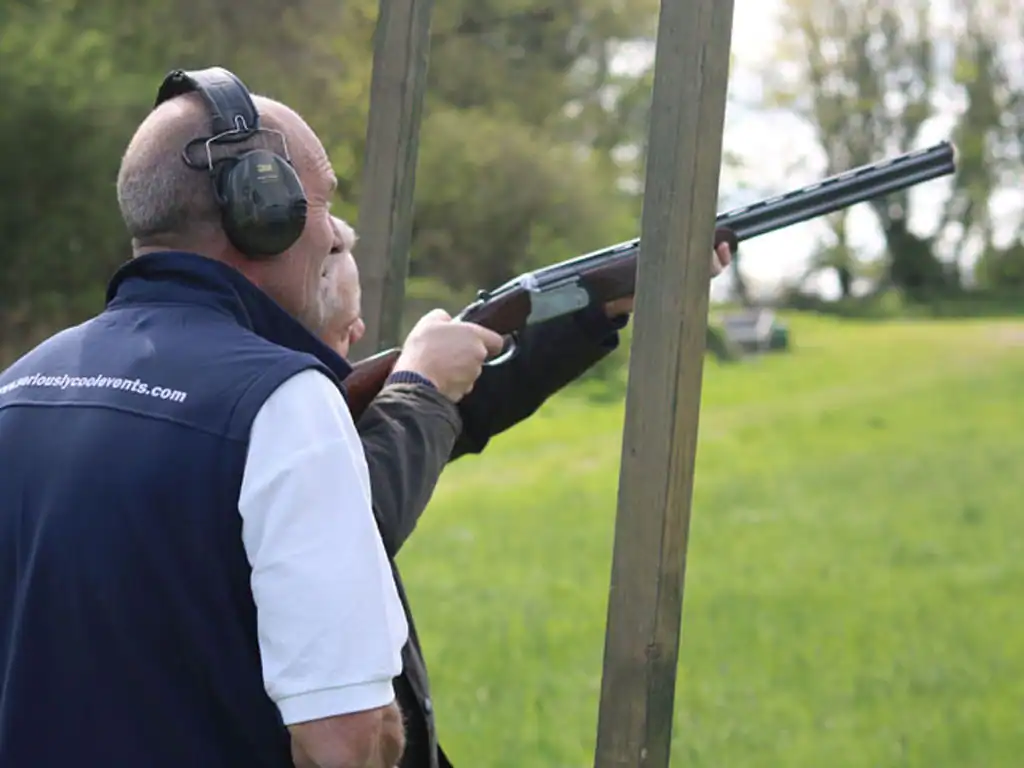 client shooting at a clay&nbsp;
