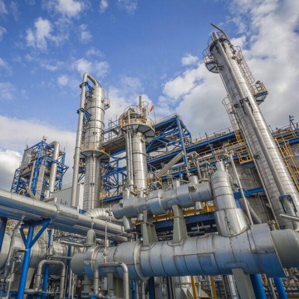 Refinery tower structure in petrolume plant