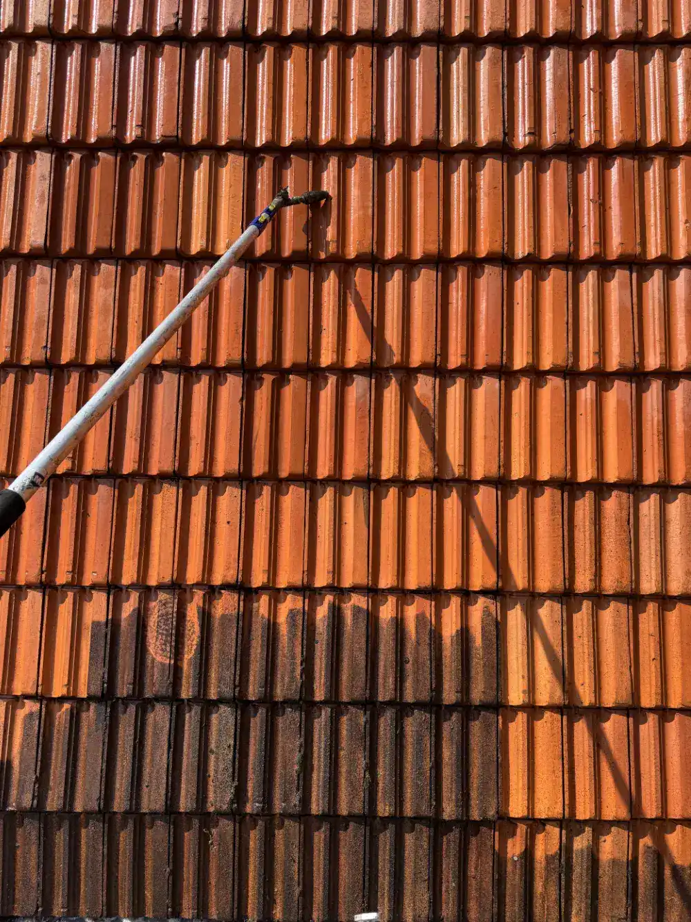 Dak voor reiniging, zichtbaar vuil en aanslag