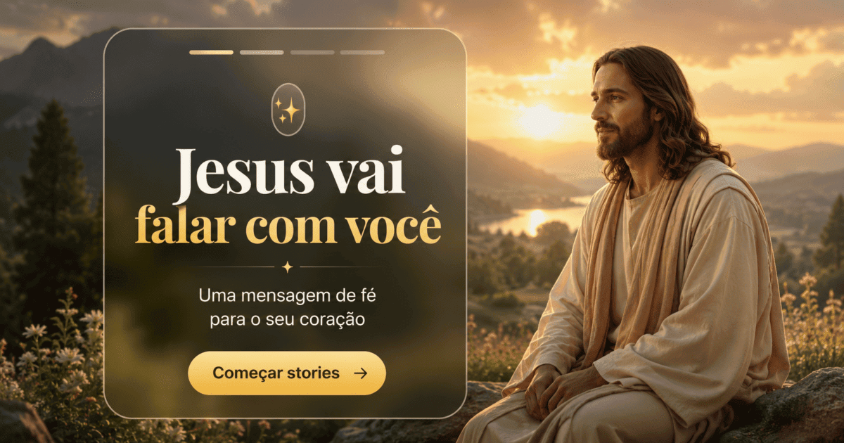 Ilustração de Jesus sentado diante de montanhas ao pôr do sol, usada na reflexão Um passo de cada vez.