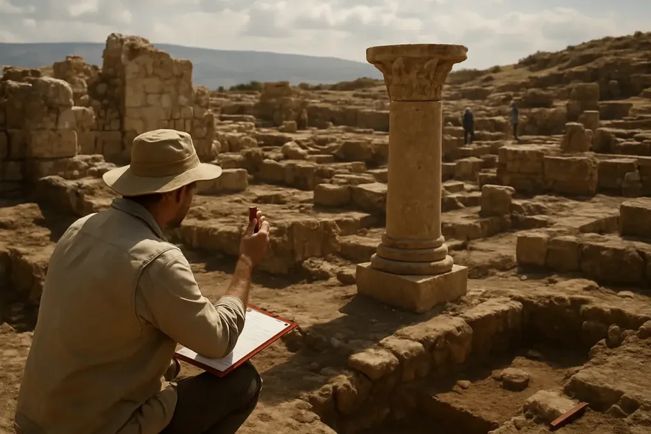 Ilustração conceitual sobre Arqueólogos confirmam descoberta da cidade bíblica de Betsaida no norte de Israel; gerada por IA, sem retratar o acontecimento.