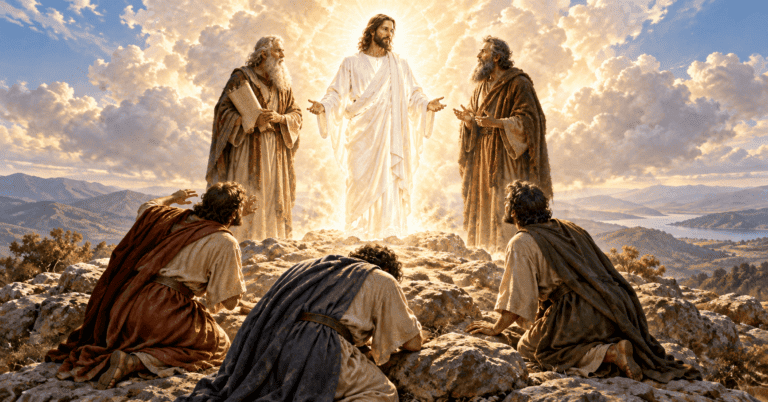 Transfiguração de Jesus: Moisés e Elias no monte
