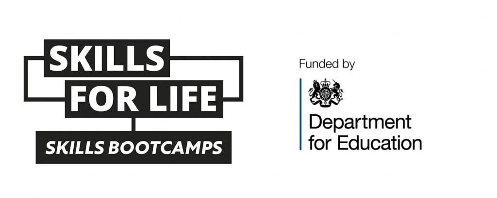 Skills for Life Skills Bootcamps logo and Funded by Department for Education logo 
