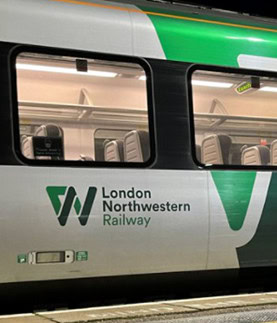 London Northwestern train in station