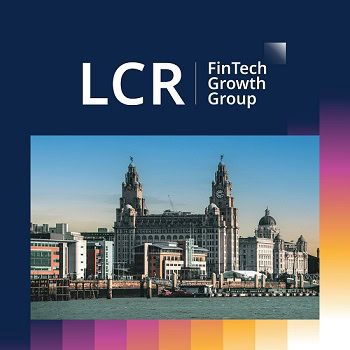 LCR FinTech Growth Group branding with picture of Liverpool Waterfront 