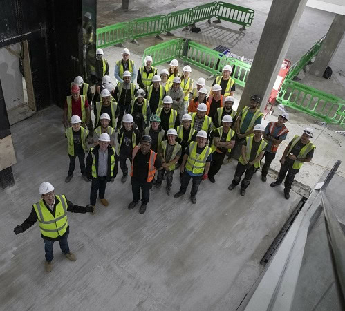 Momentum staff and topping out ceremony.